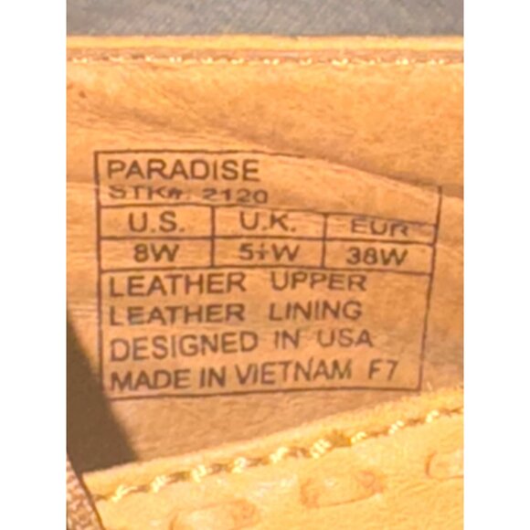 Dr. Comfort Paradise Womens Leather Mary Jane Shoes Size 8W Tan With Flower Deta - Picture 5 of 7